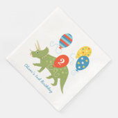 Cute Birthday Dinosaur Triceratops Custom Name Age Servet (Hoek)