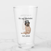 Cute Birthday Dog Glass Glas (Achterkant)