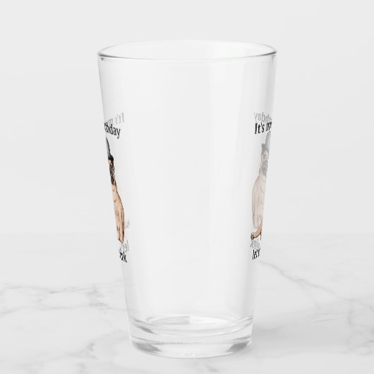 Cute Birthday Dog Glass Glas (Rechts)