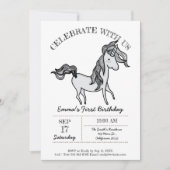 Cute Birthday Doodle Unicorn Kaart (Voorkant)