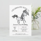 Cute Birthday Doodle Unicorn Kaart (Staand voorkant)