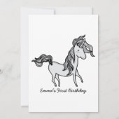 Cute Birthday Doodle Unicorn Kaart (Achterkant)