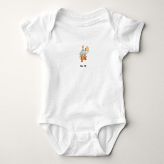 Cute Birthday Elephant With Balloons Romper (Voorkant)