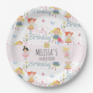 Cute Birthday Fairy Personalized Party Papieren Bordje
