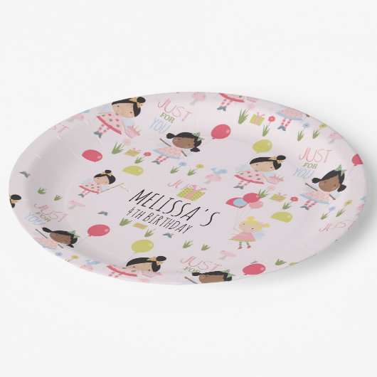 Cute Birthday Fairy Personalized Party Papieren Bordje (Gekanteld)