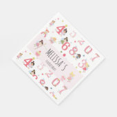 Cute Birthday Fairy Personalized Party Servet (Hoek)