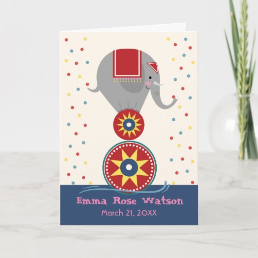 Cute Birthday for Child with Acrobat Elephant C Kaart (Voorkant)