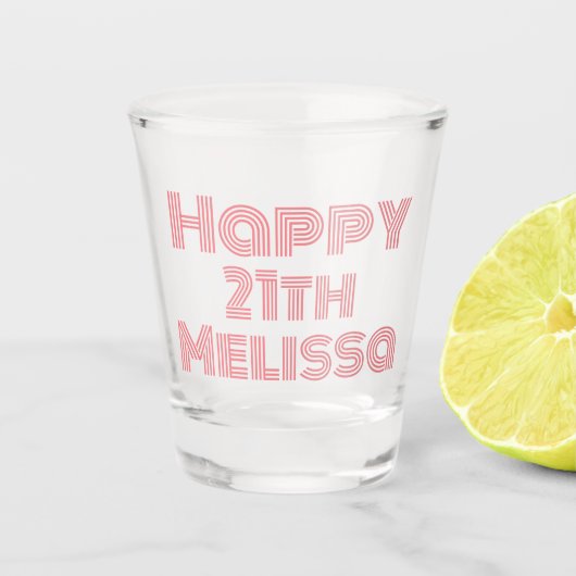 Cute Birthday Girl Name Shot Glas (Voorkant)
