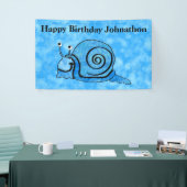 Cute Birthday glimlachend Cartoon Slak Blue Patter Spandoek (Beurs)