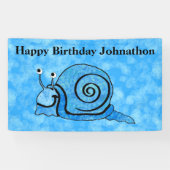 Cute Birthday glimlachend Cartoon Slak Blue Patter Spandoek (Horizontaal)