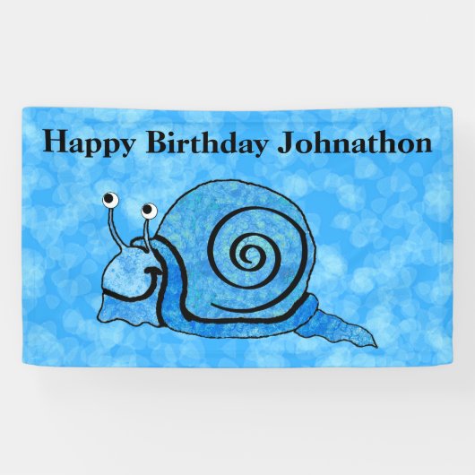 Cute Birthday glimlachend Cartoon Slak Blue Patter Spandoek (Horizontaal)