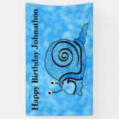 Cute Birthday glimlachend Cartoon Slak Blue Patter Spandoek (Verticaal)