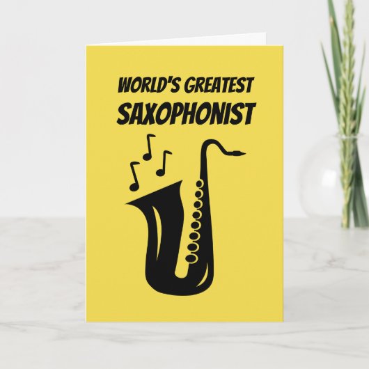 Cute Birthday greeting card for saxophone player Kaart (Voorkant)