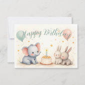 Cute Birthday Greeting with Animal Friends (Voorkant)