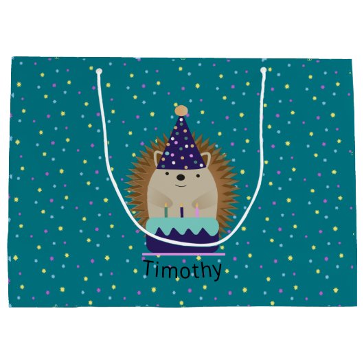 Cute Birthday Hedegel Groot Cadeauzakje (Achterkant)