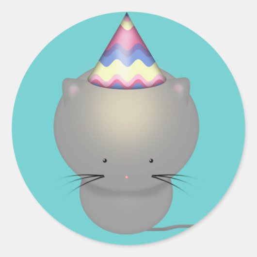 Cute Birthday Kitten Stickers (Voorkant)