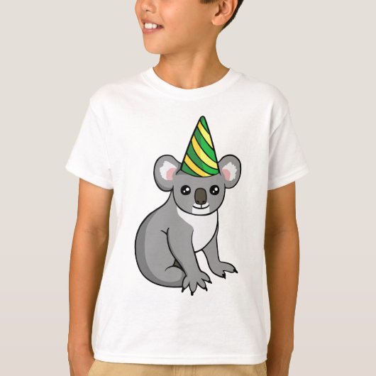 Cute Birthday Koala Party Pet Tekening Kinderen Sh T-shirt (Voorkant)