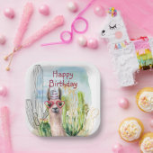 Cute Birthday Llama Papieren Bordje (Feest)