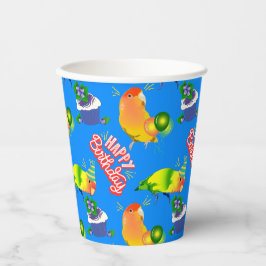 Cute Birthday Lovebird Party Parrot Birb Hatchday Papieren Bekers