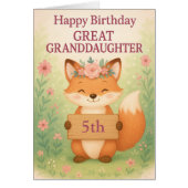 Cute Birthday MIlestone Card Great Granddaughter (Voorkant)
