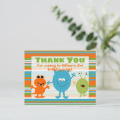 Cute Birthday Monster Dank u Briefkaart (Staand voorkant)