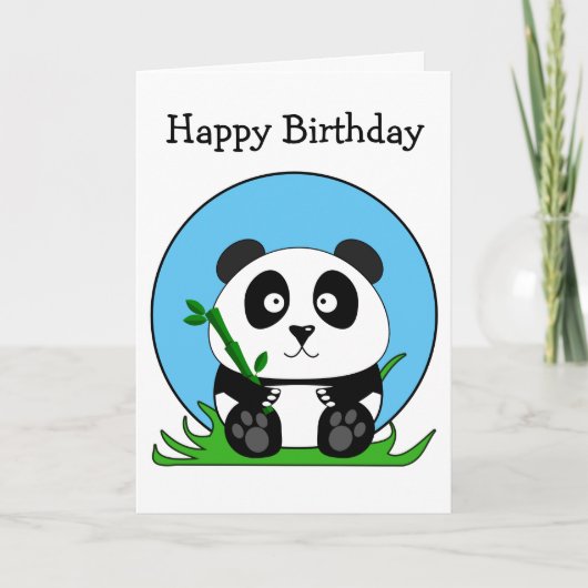 Cute Birthday Panda Beer Kaart (Voorkant)