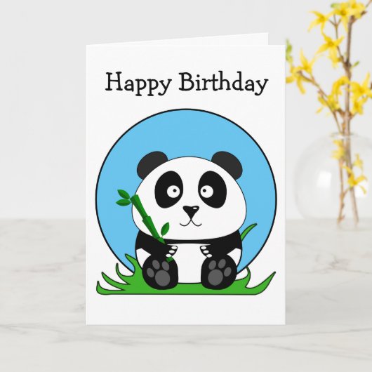 Cute Birthday Panda Beer Kaart (Gele Bloem)