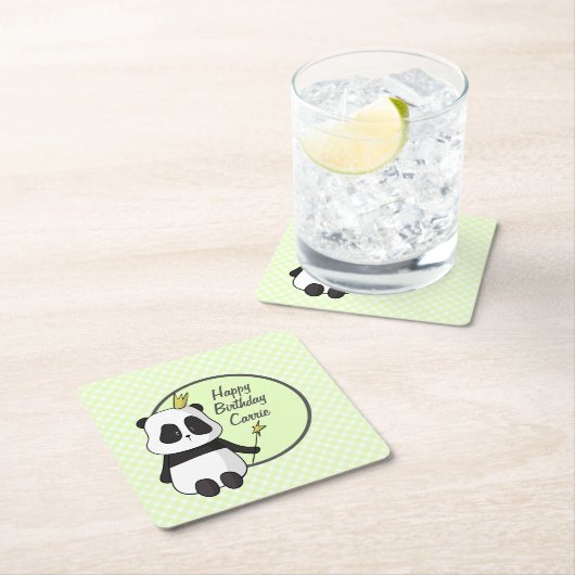 Cute Birthday Panda Kartonnen Onderzetters (Insitu)