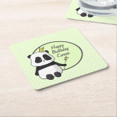 Cute Birthday Panda Kartonnen Onderzetters (Schuin)