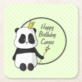 Cute Birthday Panda Kartonnen Onderzetters (Voorkant)