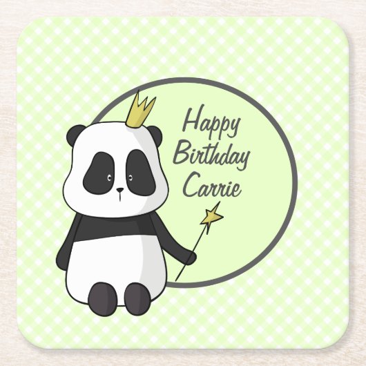 Cute Birthday Panda Kartonnen Onderzetters (Voorkant)