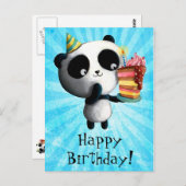 Cute Birthday Panda met Cake Briefkaart (Voorkant / Achterkant)
