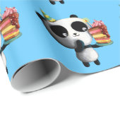 Cute Birthday Panda met Cake Cadeaupapier (Rol Hoek)