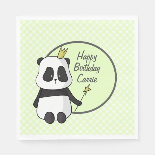 Cute Birthday Panda Servet (Voorkant)
