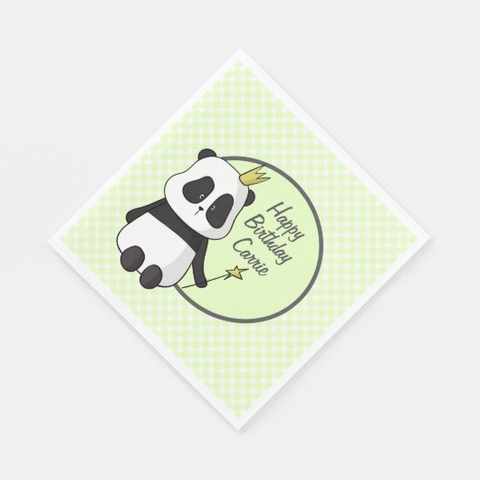 Cute Birthday Panda Servet (Hoek)