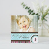 Cute Birthday Party Invitation Kaart (Staand voorkant)
