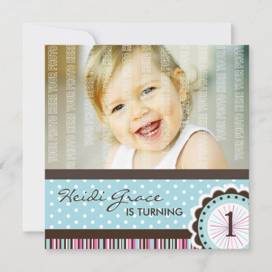 Cute Birthday Party Invitation Kaart (Voorkant)