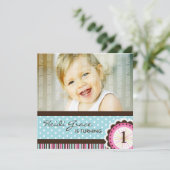 Cute Birthday Party Invitation Kaart (Staand voorkant)