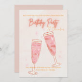 cute BIRTHDAY PARTY INVITE Kaart (Voorkant / Achterkant)