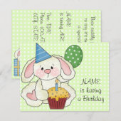 Cute Birthday Party Kaart (Voorkant / Achterkant)