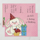Cute Birthday Party Kaart (Voorkant / Achterkant)