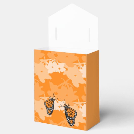 Cute Birthday Party Oranje Monarch Butterfliy Pair Bedankdoosjes (Geopend)