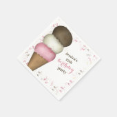 Cute Birthday Party Whimsical Ice Cream Cone Servet (Hoek)