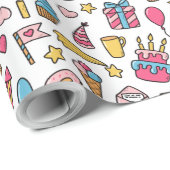 Cute Birthday-patroon Cadeaupapier (Rol Hoek)