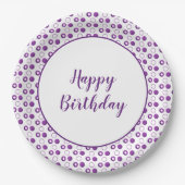 Cute Birthday Polka-Dot Papieren Bordje (Voorkant)