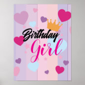 Cute birthday poster for little girls (Voorkant)