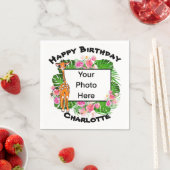Cute Birthday Safari giraffe | tropisch bos Servet (Insitu)