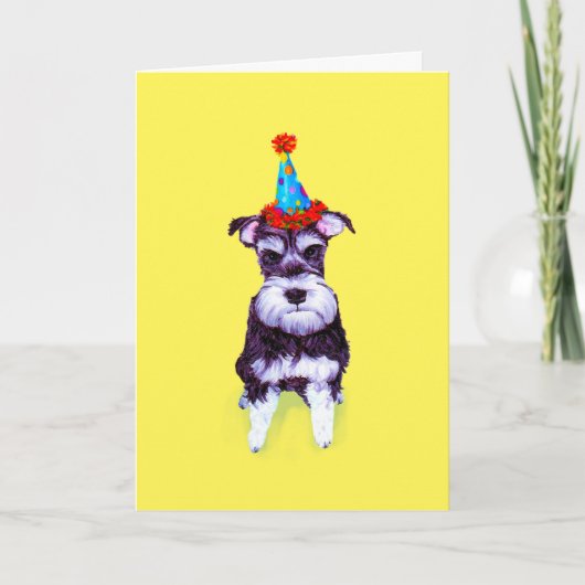 Cute  Birthday Schnauzer Kaart (Voorkant)