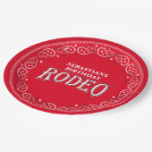 Cute Birthday Simple Rodeo Typography Red Bandana Papieren Bordje (Gekanteld)