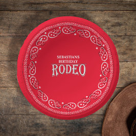Cute Birthday Simple Rodeo Typography Red Bandana Papieren Kommen